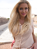 Mature cougar outdoor solo tease with shaved pussy exposed