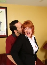 Redhead mom pics show how secretary gets fucked by her boss