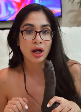 Nerdy mom has fun with stick-on dildo during relax in the bath