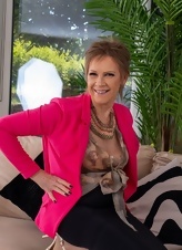 Granny In Pink Blazer Posing Pics