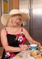 Mature Lady Floral Dress Strip Set