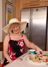 Mature Lady Floral Dress Strip Set