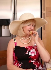 Mature Lady Floral Dress Strip Set