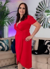 Mature Red Dress Lingerie Flash