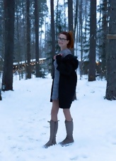 Redhead In Forest Panty Flashing Porn Pics