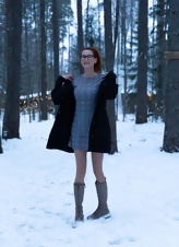 Redhead In Forest Panty Flashing Porn Pics