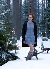 Redhead In Forest Panty Flashing Porn Pics