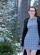 Redhead In Forest Panty Flashing Porn Pics