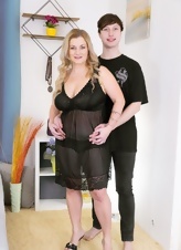 Blonde Milf In Sheer Black Lingerie