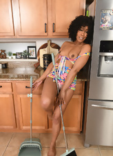 Cleaning Tease With Thong Pics