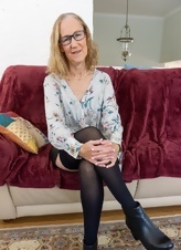 Granny In Stockings Pussy Tease