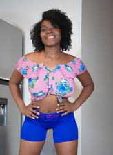 Hairy Ebony Milf Nude Kitchen Show