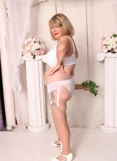 Older Woman In White Lingerie Pics