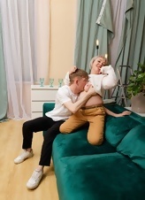 Plump Blonde Milf Couch Pics