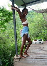 Shy Ebony Bush Outdoor Nude Gallery