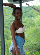 Shy Ebony Bush Outdoor Nude Gallery