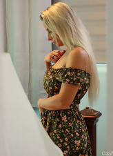 Blonde Milf Orange Lingerie Toying Gallery