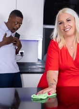 Blonde Milf Red Dress Cleaning House Gallery