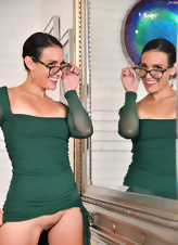 Green Dress Mirror Striptease Gallery