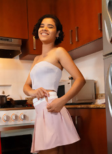 Hairy Brunette Kitchen Strip Nude Photos