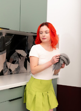 Hairy Redhead Nude Kitchen Strip Gallery
