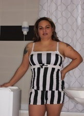 Latina Milf In Striped Dress Gallery