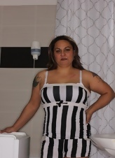 Latina Milf In Striped Dress Gallery