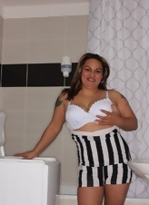 Latina Milf In Striped Dress Gallery