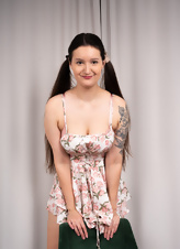 Playful Hairy Brunette Nude Chair Pics