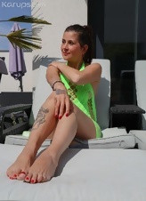 Skinny Brunette MILF Couch Sex Photos