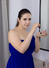 Hairy Brunette Blue Dress Nude Photos Gallery