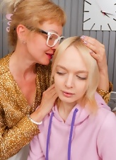 Mature Blonde Temptress With Young Blonde Seduction Pics