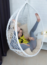 Natural Hairy Babe Nude In Cozy Chair Gallery