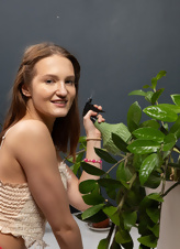 Natural Hairy Brunette Solo Nude Photos