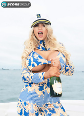 Big Tit Blonde Yacht Striptease Pics