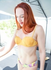 Redhead Bikini Pussy Tease Pics