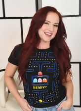 Redhead Gamer Chick Striptease Gallery