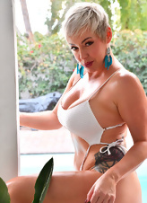 Sexy Blonde Milf Bikini Strip Gallery