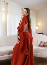 Babe In Red Dress And Yellow Lingerie Pics