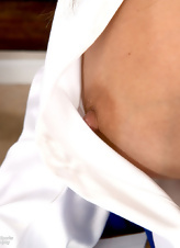 MILF Office Tease: Big Tits Spread Gallery