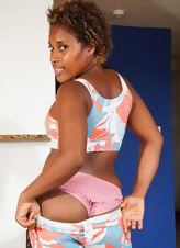 Ebony Mature Babe Nude Solo Tease Photos