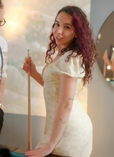 Naked Pool Table Tease Pics With Hairy Pussy