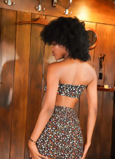 Nude Ebony Babe Hairy Pussy Solo Pics