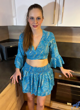 Nude Kitchen Tease With Natural Tits Pics