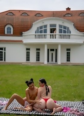 Picnic Blanket Lesbian Threesome Pics