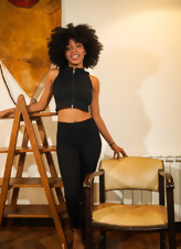 Naked Ebony Babe Hairy Pussy Pics