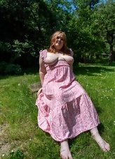 Mature Redhead Big Tits Outdoor Photos