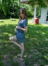Blue Dress Garden Tease Photos