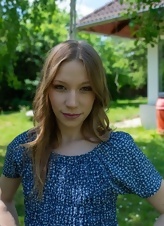 Blue Dress Garden Tease Photos