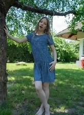 Blue Dress Garden Tease Photos